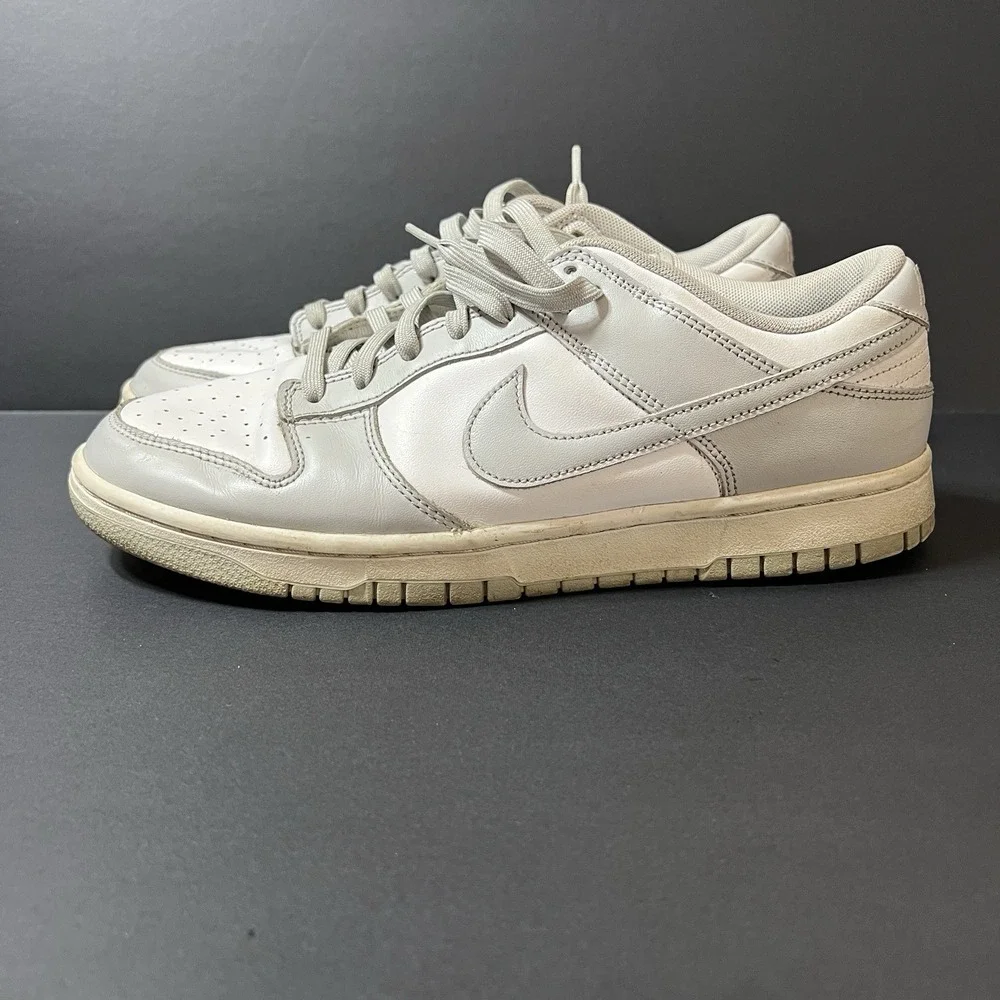 Nike Dunk Low Retro Men's Size 10.5 White Light Grey Sneakers Casual Shoes